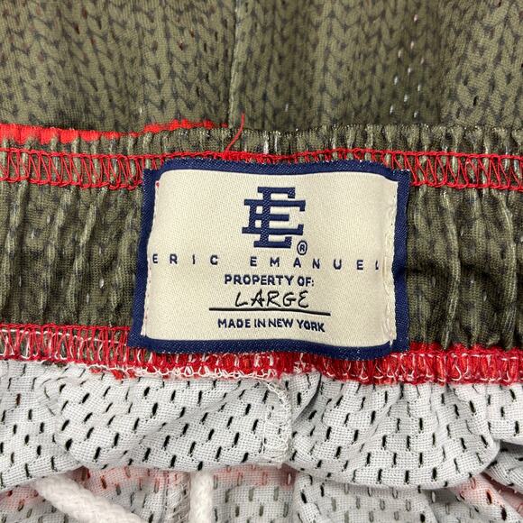 Eric Emanuel EE Basic Shorts Sweater Oil Stains size Large L B4 - Picture 5 of 8